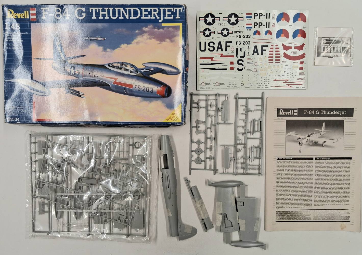 KINGKIT MODEL SCRAPYARD REVELL 04534 REPUBLIC F-84G THUNDERJET CRACKED DECALS Salvage Yard