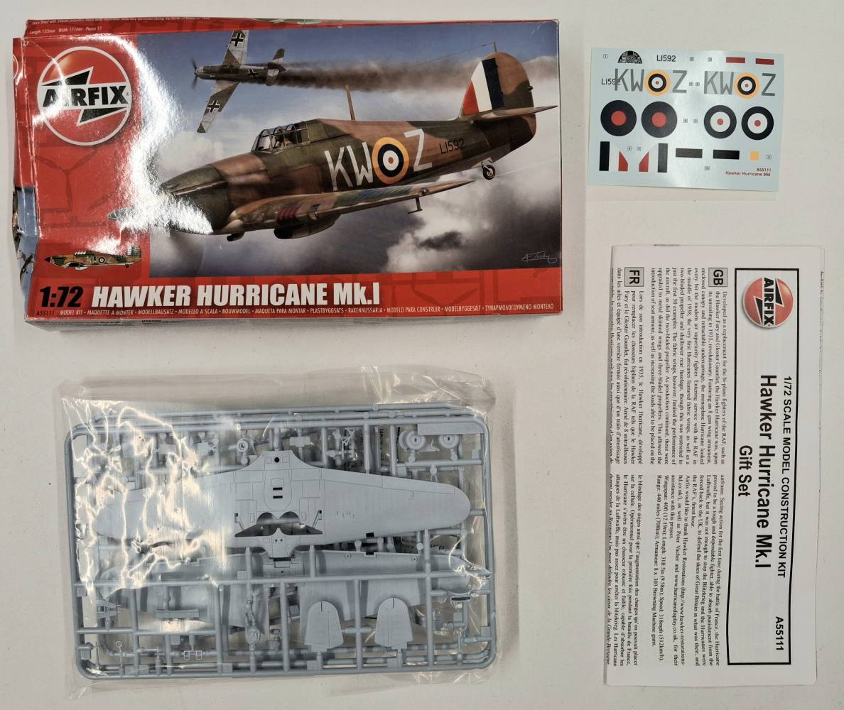 KINGKIT MODEL SCRAPYARD AIRFIX 55111 HAWKER HURRICANE MK.I NO PAINTS/ACCESSORIES Salvage Yard
