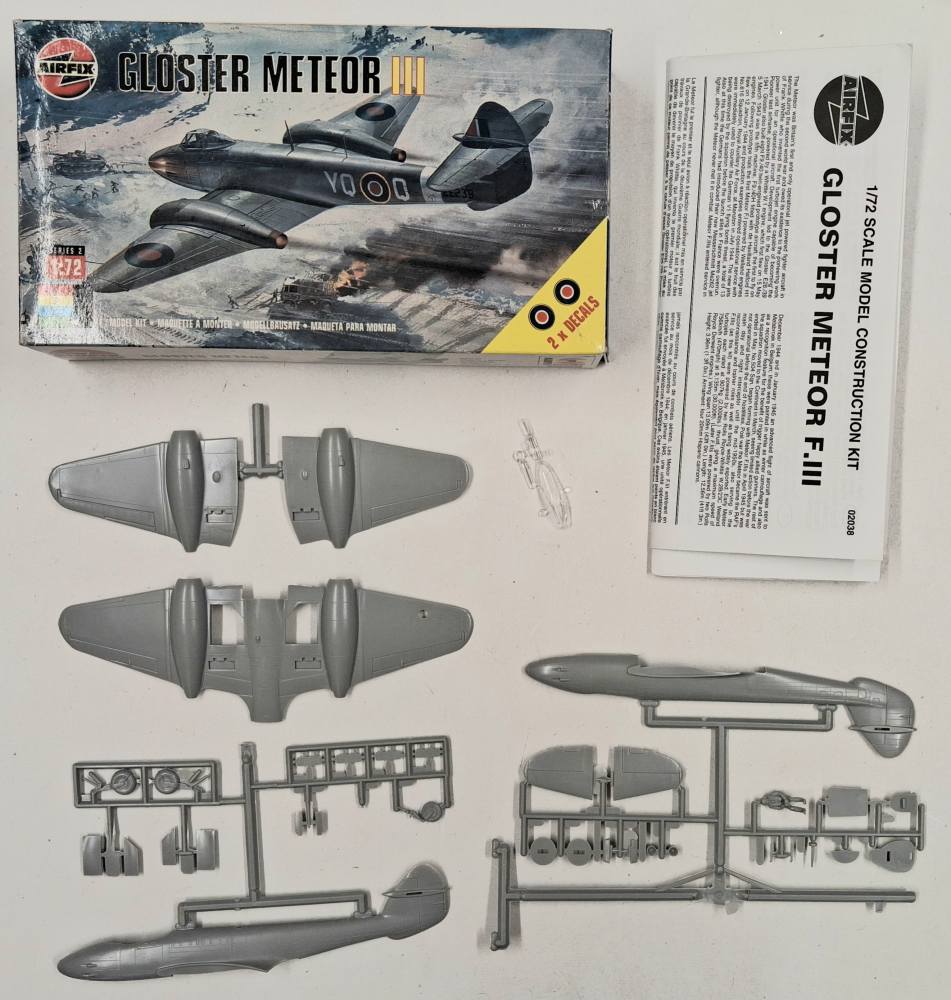 KINGKIT MODEL SCRAPYARD AIRFIX 02038 GLOSTER METEOR III NO DECALS Salvage Yard