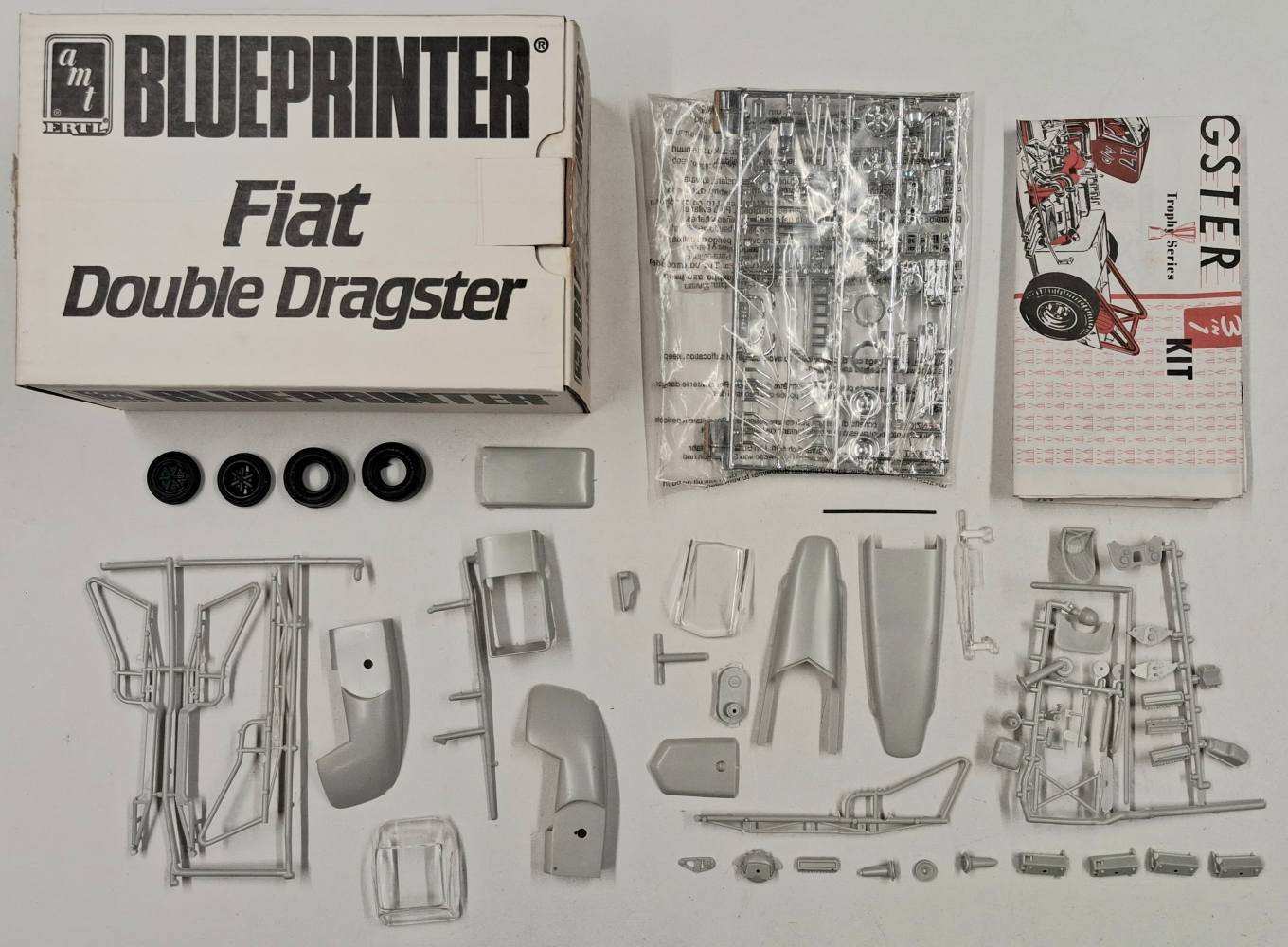 KINGKIT MODEL SCRAPYARD AMT 8605 BLUEPRINTER FIAT DOUBLE DRAGSTER INCOMPLETE Salvage Yard