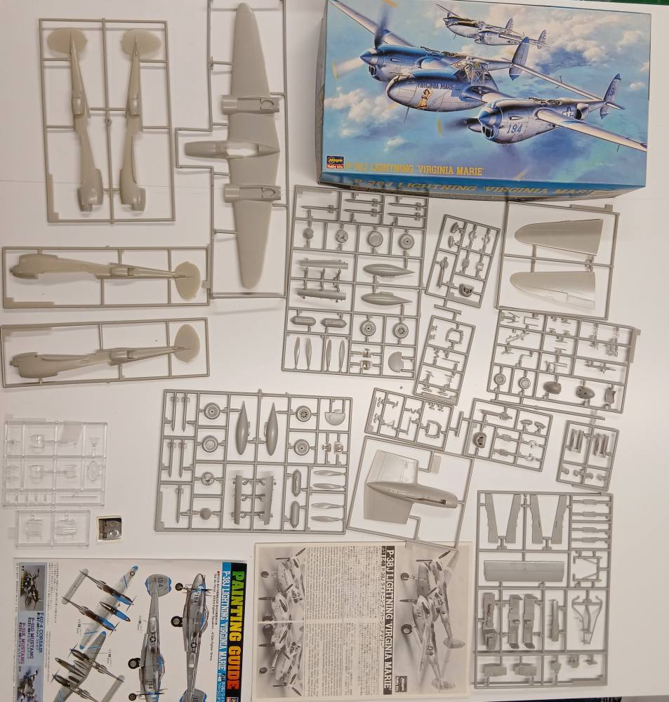 KINGKIT MODEL SCRAPYARD HASEGAWA 09101 P-38J VIRGINIA MARIE NO DECALS Salvage Yard