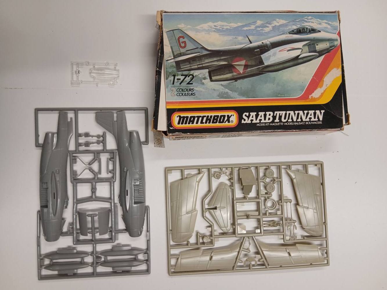 KINGKIT MODEL SCRAPYARD MATCHBOX PK-33 SAAB J-29F TUNNAN NO DECALS NO INSTRUCTIONS Salvage Yard