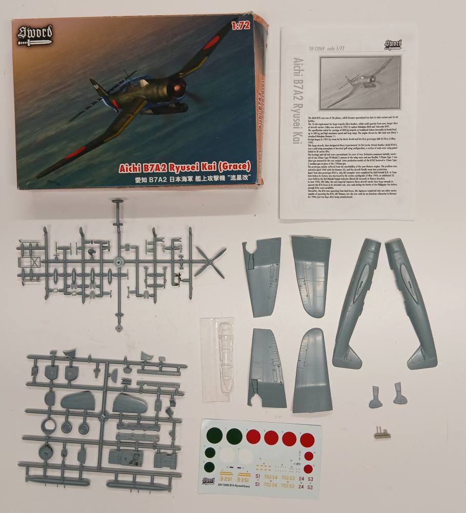 KINGKIT MODEL SCRAPYARD SWORD 72069 AICHI B7A2 RYUSEI KAI GRACE STARTED AFTERMARKET CANOPY Salvage Yard