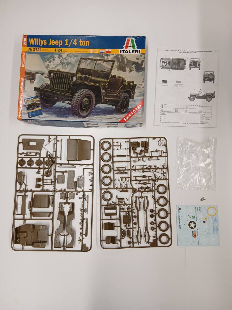 KINGKIT MODEL SCRAPYARD  ITALERI 3721 WILLYS JEEP 1/4 TON  INCOMPLETE  Salvage Yard