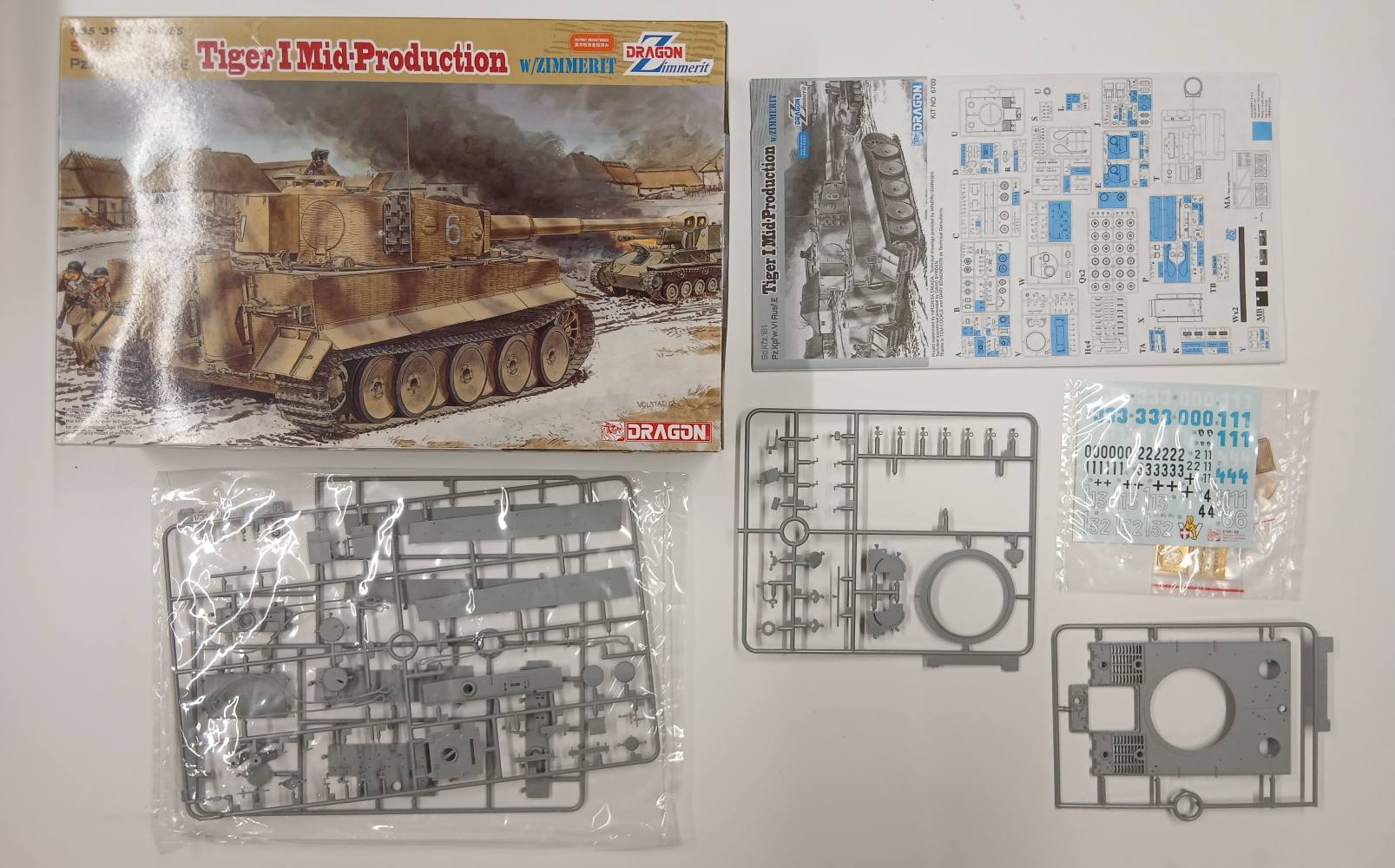 KINGKIT MODEL SCRAPYARD DRAGON 6700 TIGER 1 MID-PRODUCTION W/ZIMMERIT INCOMPLETE Salvage Yard