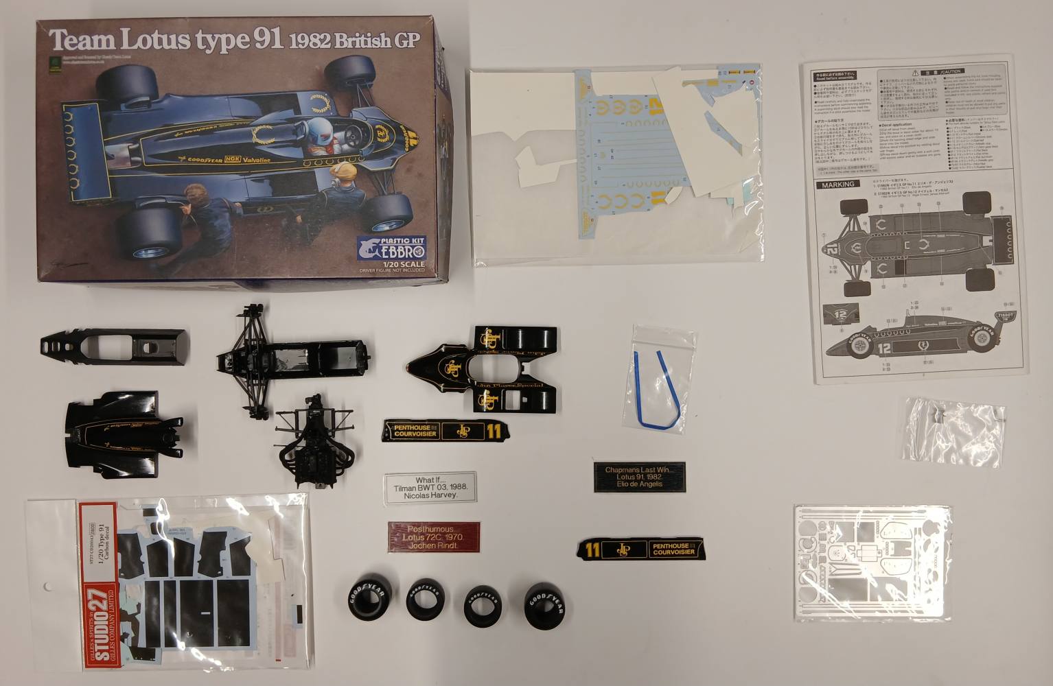 KINGKIT MODEL SCRAPYARD EBBR 012.5800 TEAM LOTUS TYPE 91 1982 BRITISH GP STARTED Salvage Yard