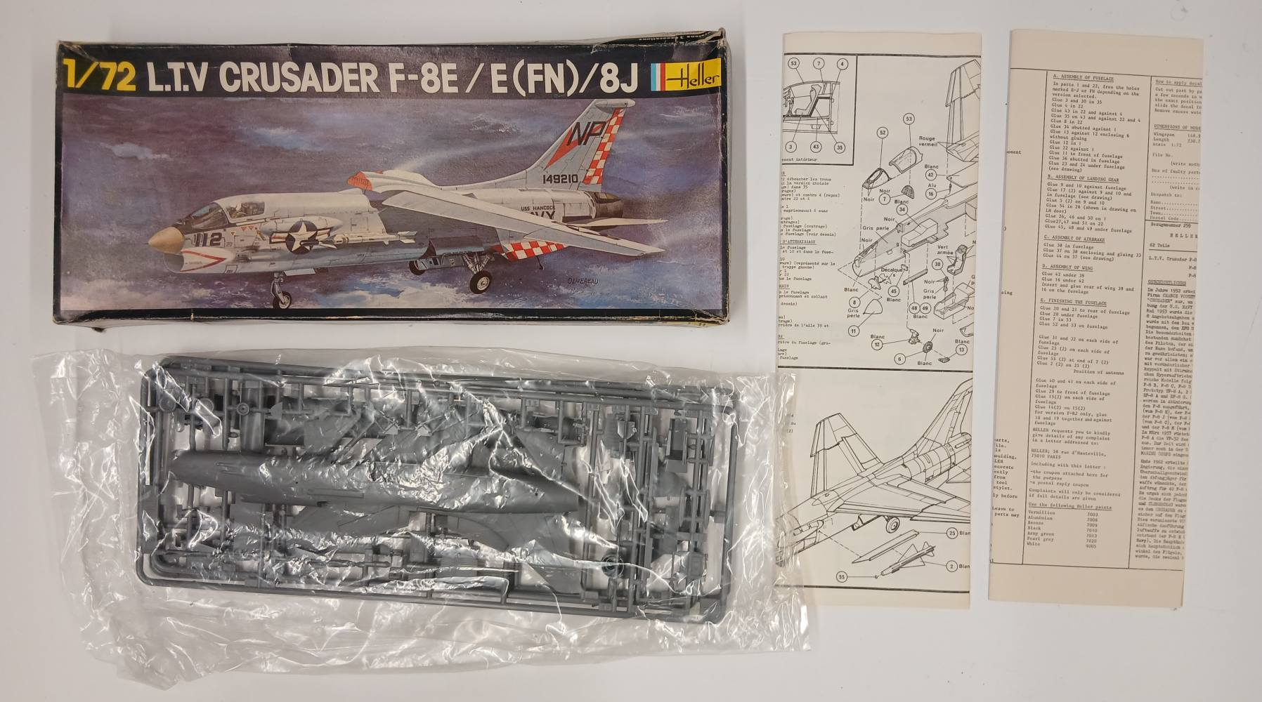 KINGKIT MODEL SCRAPYARD HELLER 259 LTV CRUSADER F-8E/E NO DECALS Salvage Yard