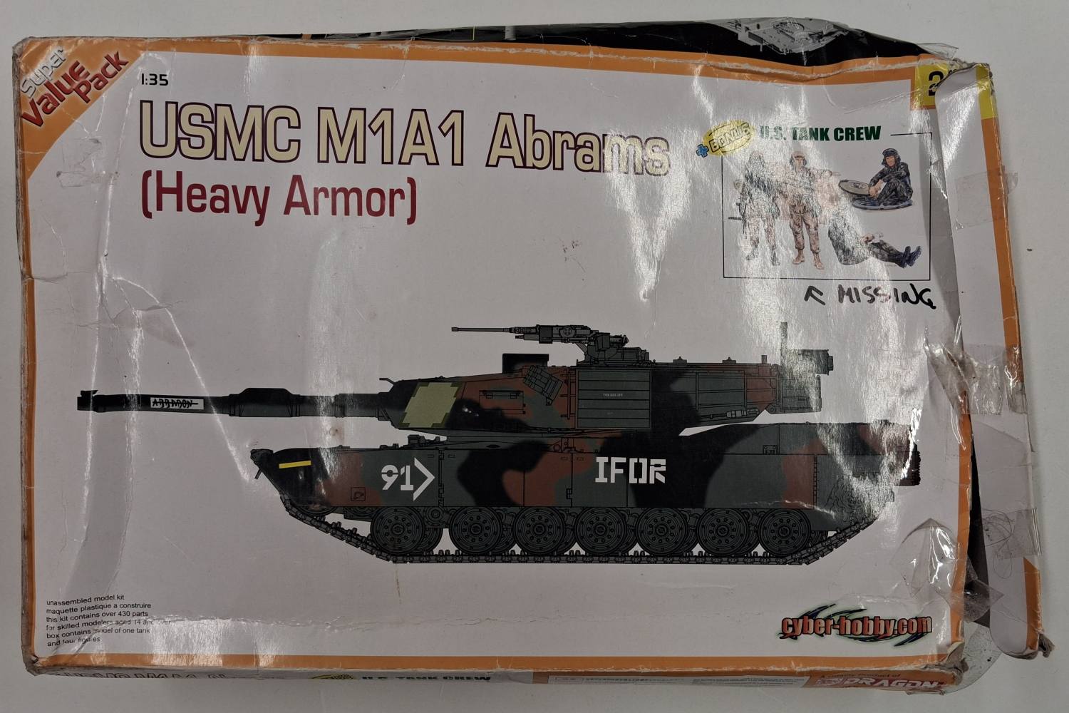 KINGKIT MODEL SCRAPYARD SYBER-HOBBY.COM 25 USMC M1A1 ABRAMS INCOMPLETE Salvage Yard