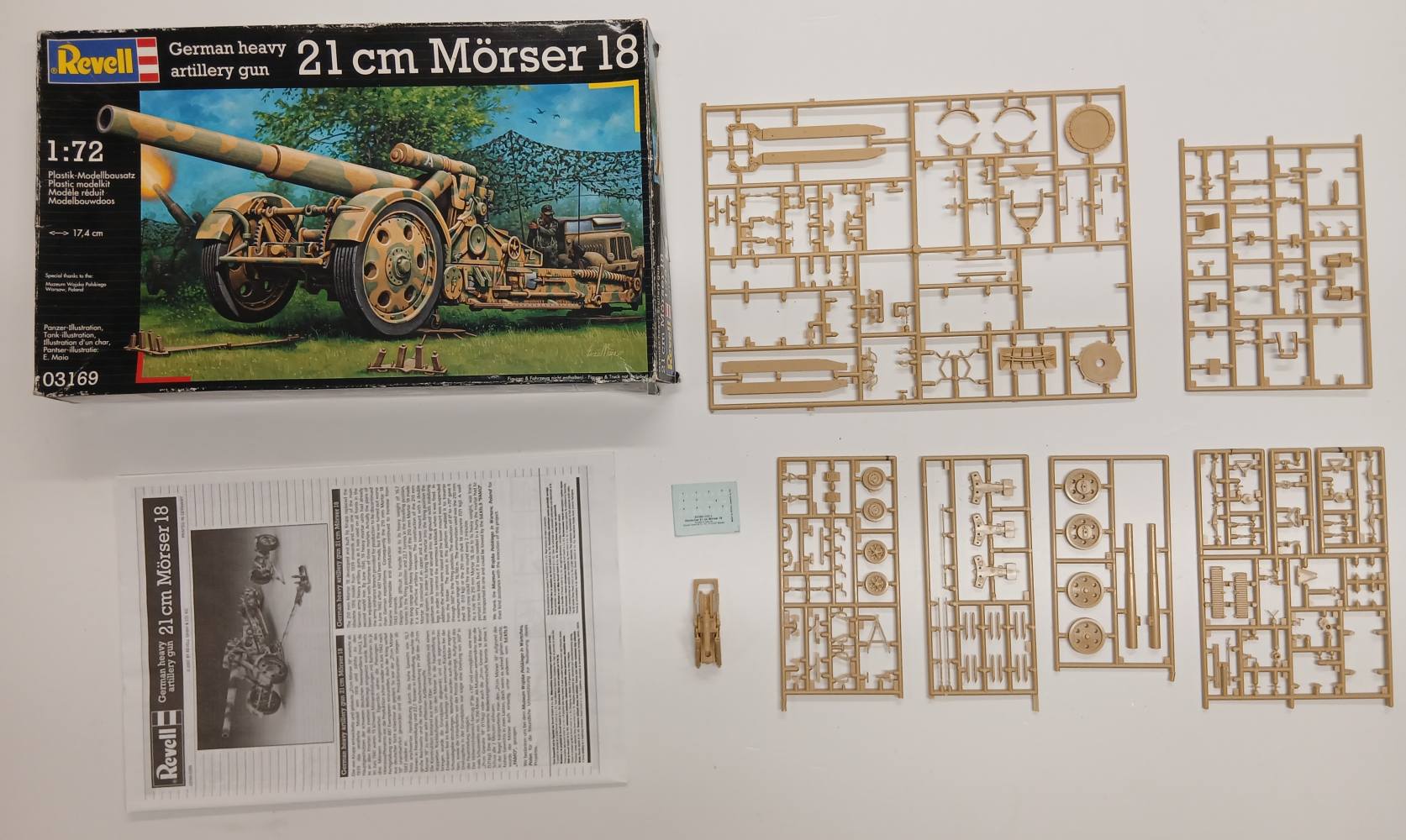 KINGKIT MODEL SCRAPYARD REVELL 03169 GERMAN HEAVY ARTILLERY GUN 21CM MORSER 18 Salvage Yard