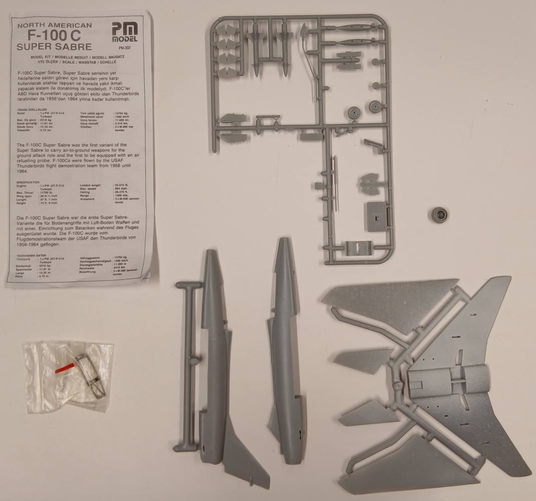 KINGKIT MODEL SCRAPYARD PM MODEL PM-302 NORTH AMERICAN F-100C SUPER SABRE NO BOX INCOMPLETE Salvage Yard