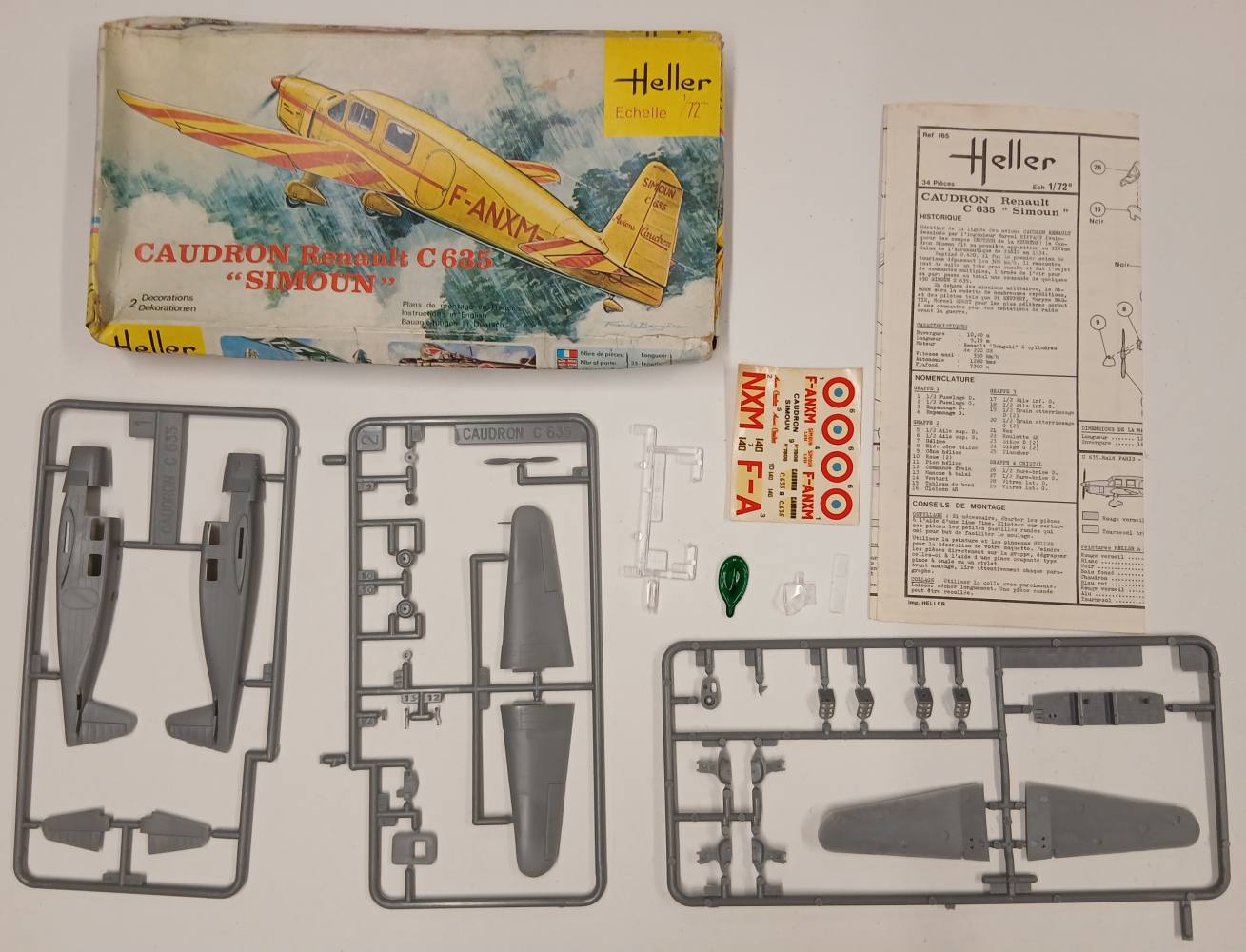 KINGKIT MODEL SCRAPYARD HELLER 165 CAUDRON RENAULT C635 SIMOUN HALF CANOPY Salvage Yard