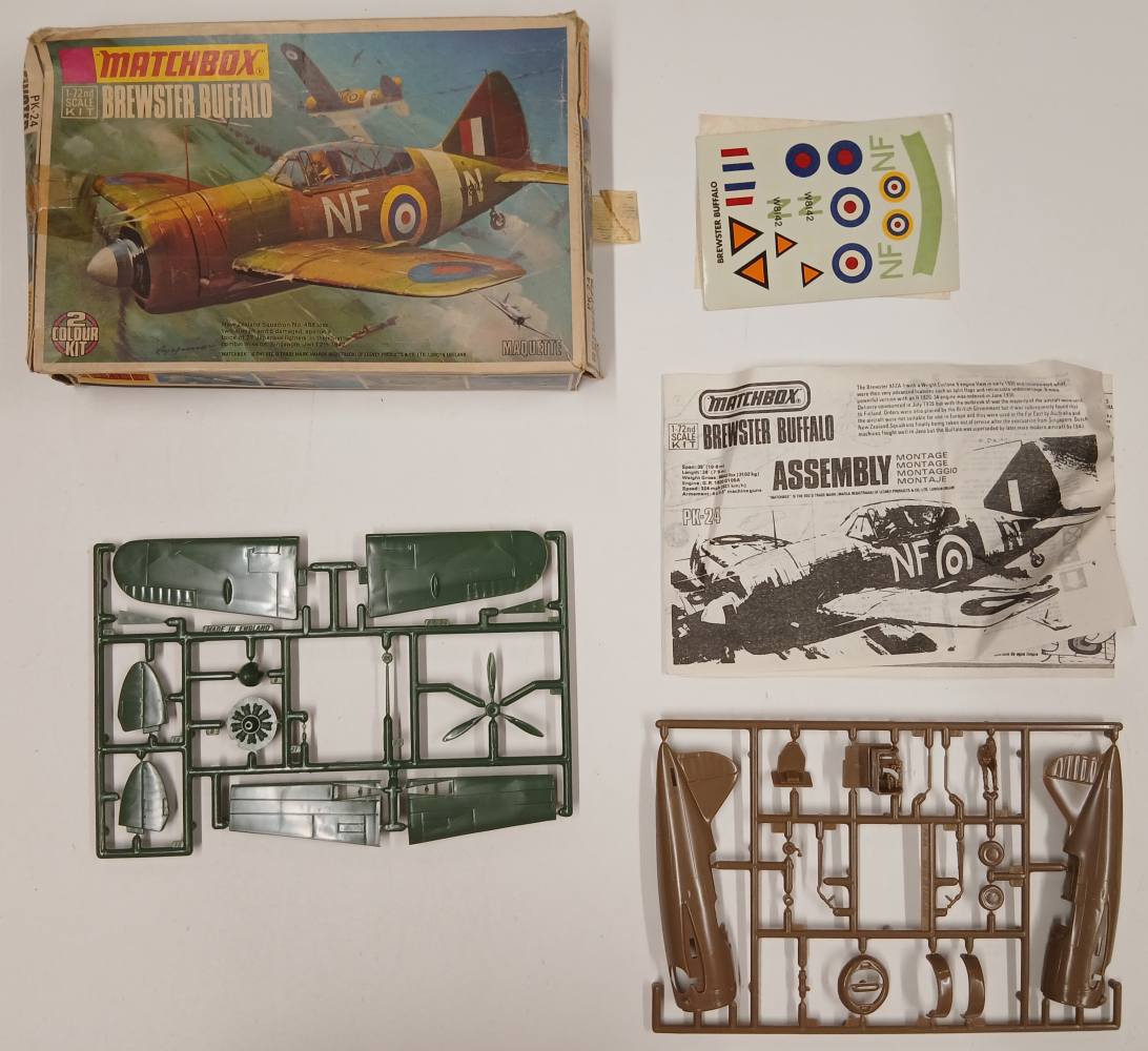 KINGKIT MODEL SCRAPYARD MATCHBOX PK-24 BREWSTER BUFFALO NO CLEAR PARTS Salvage Yard