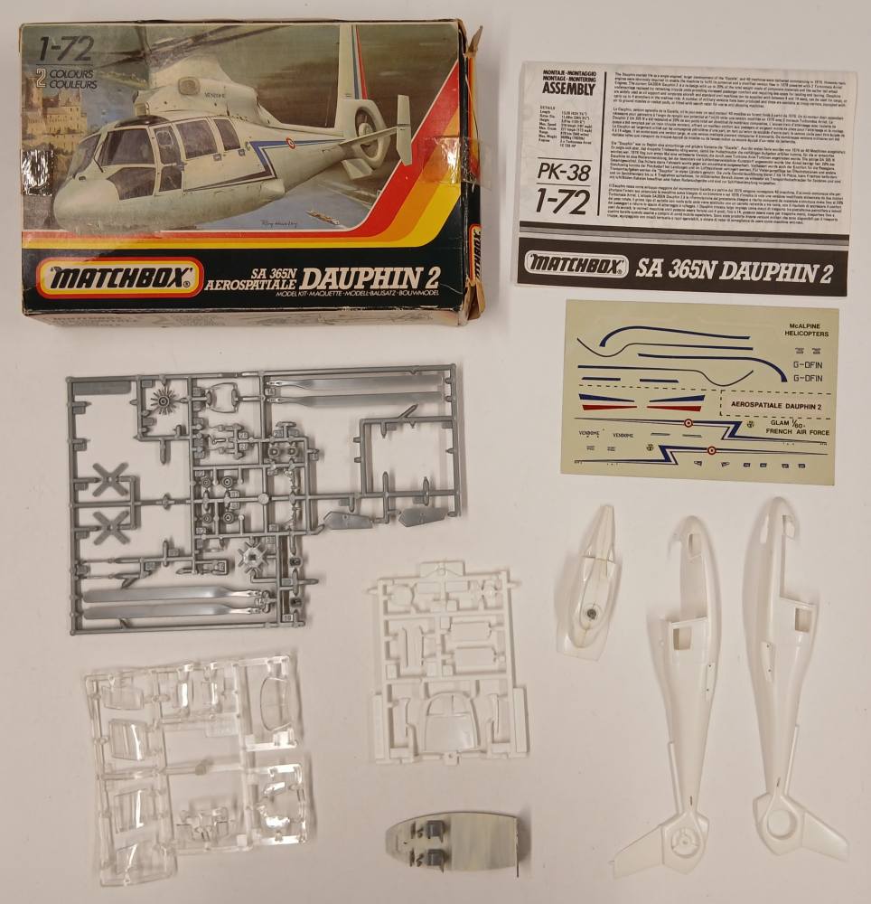 KINGKIT MODEL SCRAPYARD MATCHBOX PK-38 SA 365N DAUPHIN 2 STARTED Salvage Yard