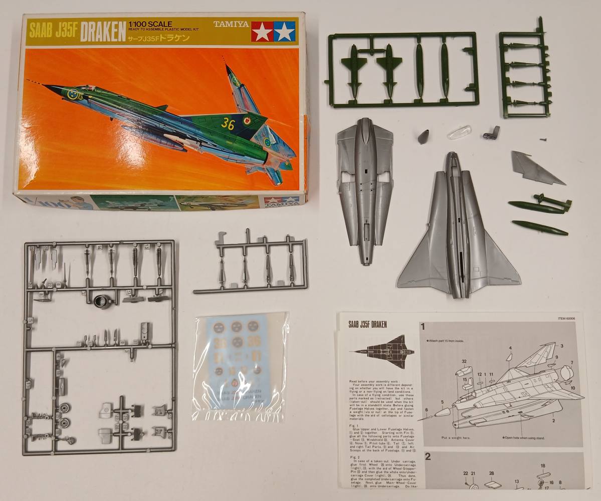 KINGKIT MODEL SCRAPYARD TAMIYA 1006 SAAB J35F DRAKEN INCOMPLETE Salvage Yard