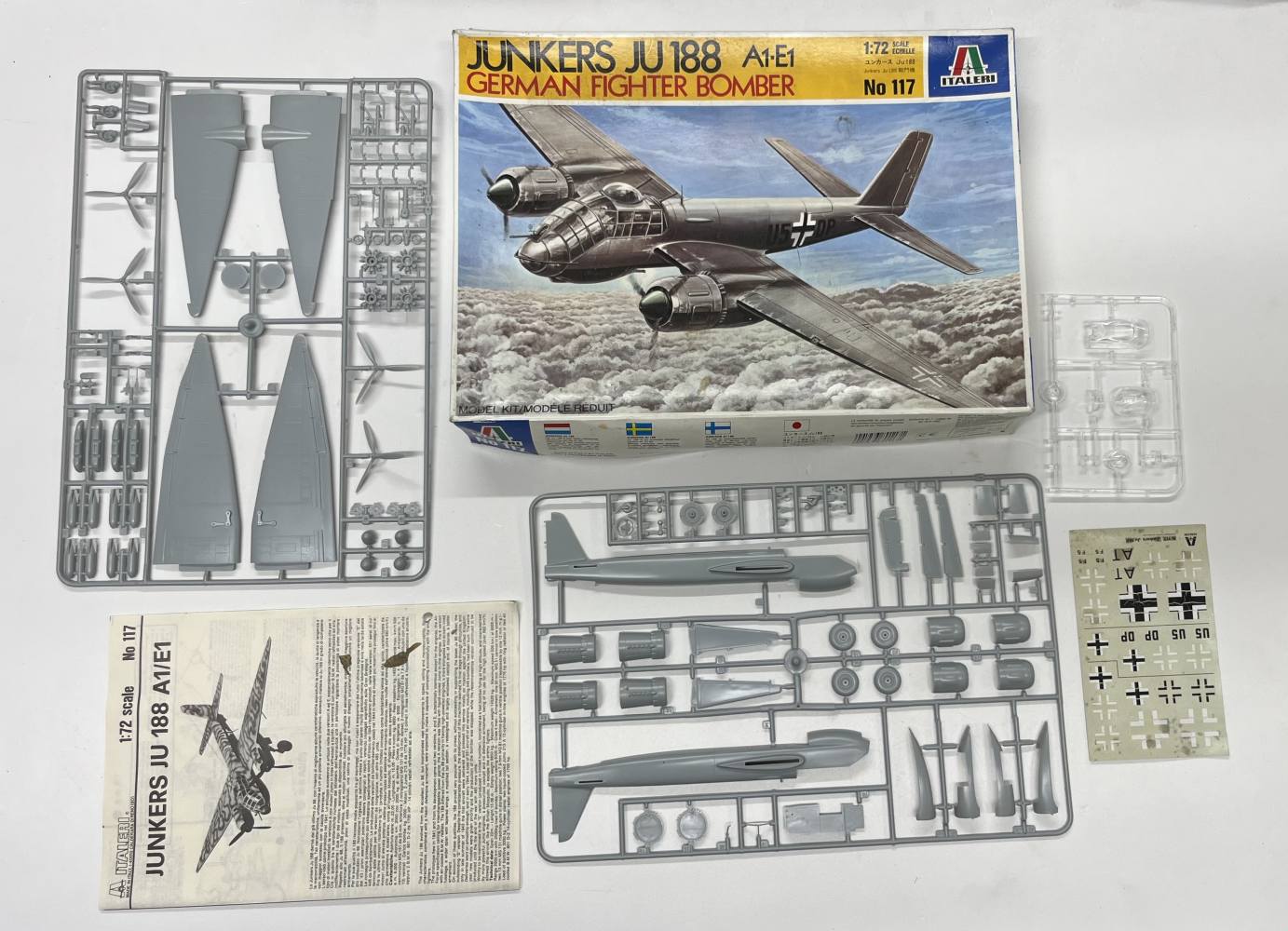 KINGKIT MODEL SCRAPYARD ITALERI 117 JUNKERS JU188 A1-E1 CRACKED DECALS Salvage Yard