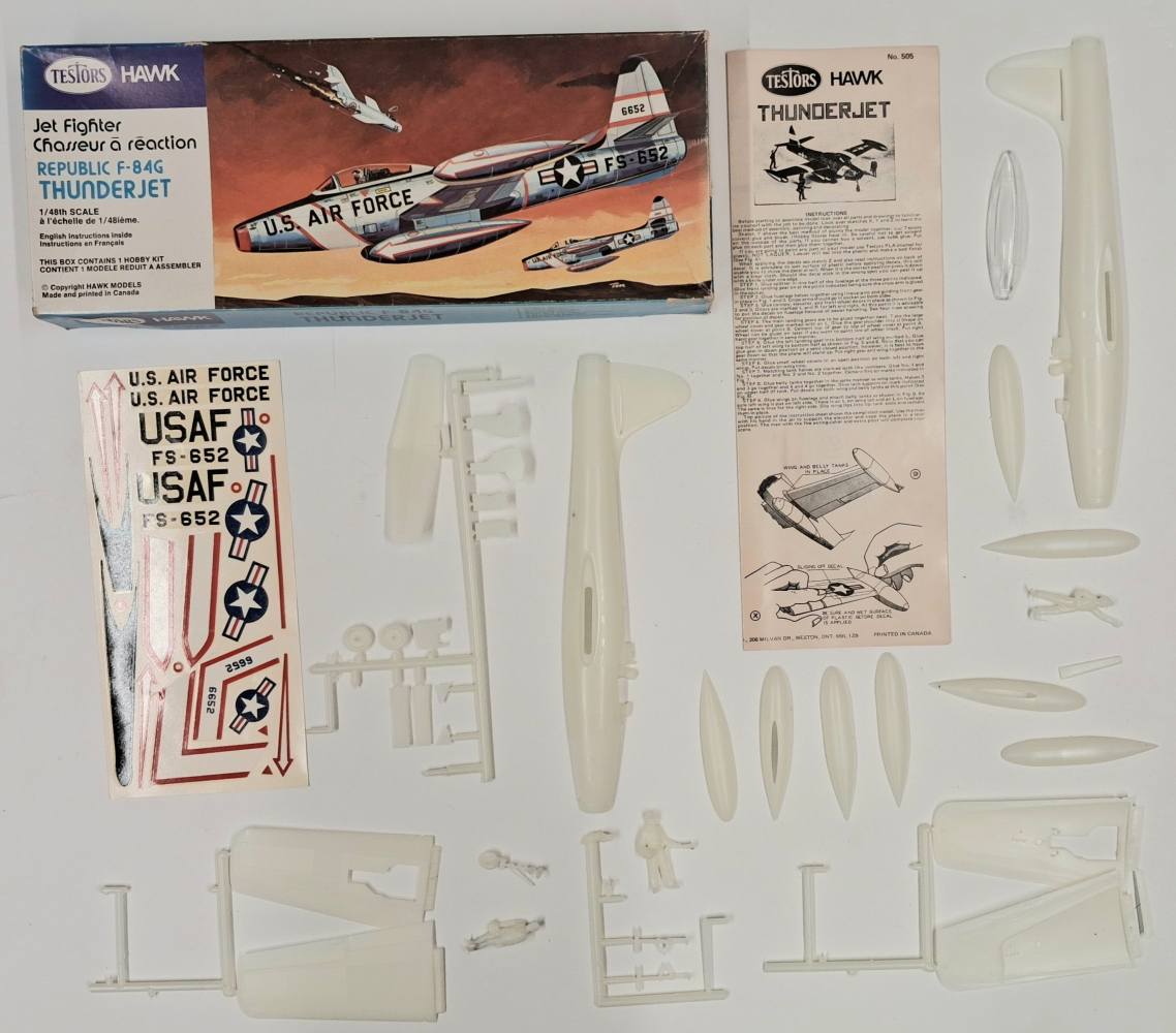 KINGKIT MODEL SCRAPYARD TESTORS 505 REPUBLIC F-84G THUNDERJET NO DECALS Salvage Yard