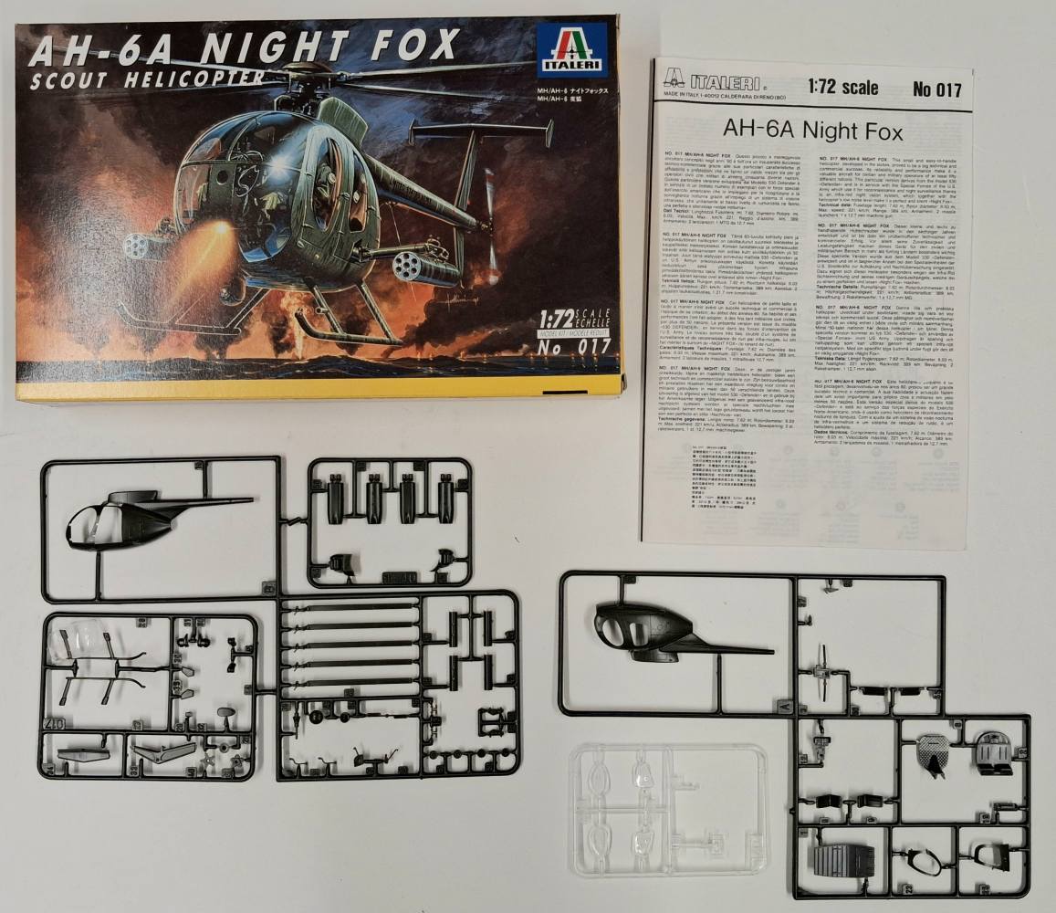 KINGKIT MODEL SCRAPYARD ITALERI 017 AH-6A NIGHT FOX NO DECALS Salvage Yard