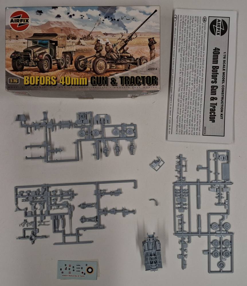 KINGKIT MODEL SCRAPYARD AIRFIX A02314 BOFORS 40mm GUN TRACTOR STARTED Salvage Yard