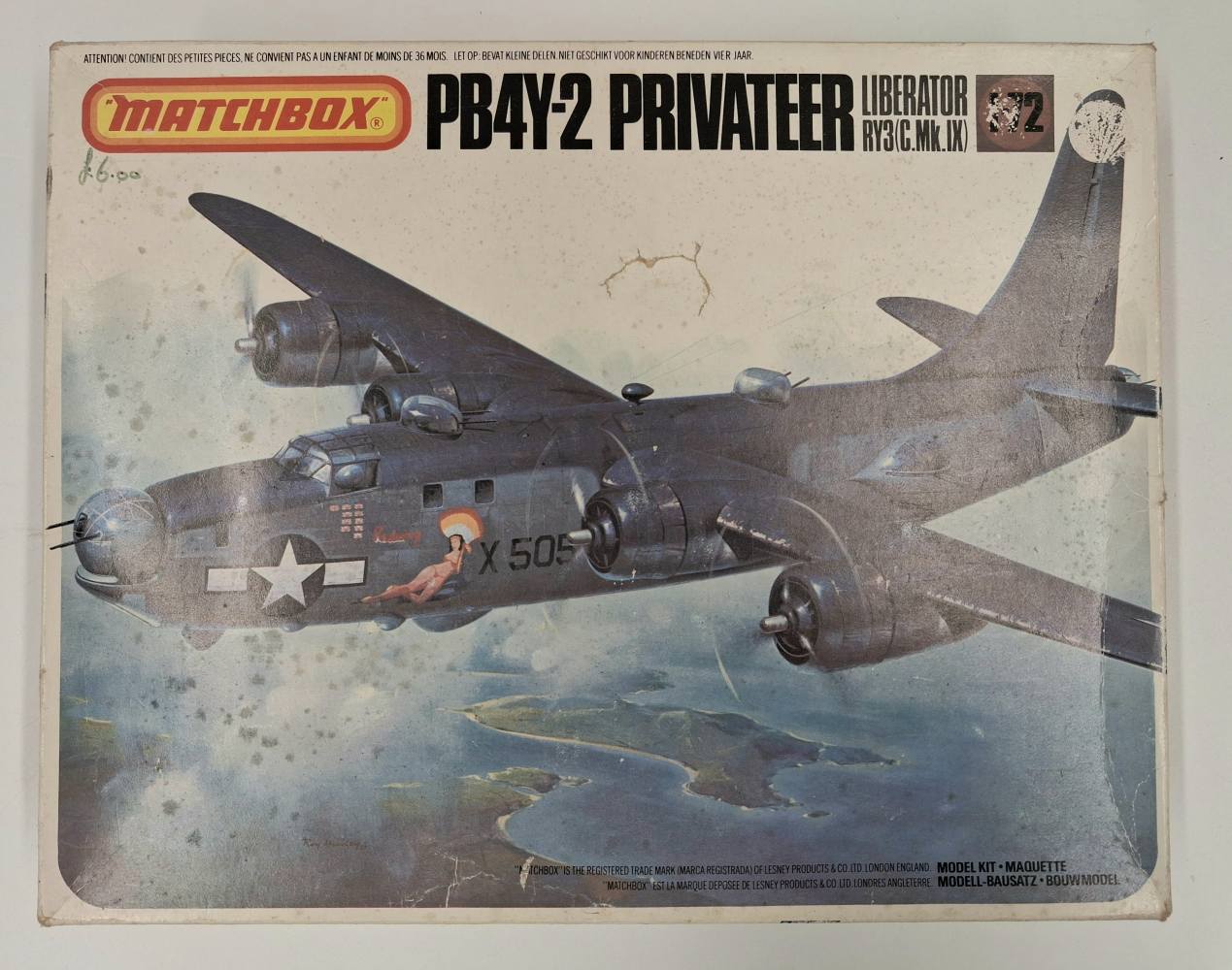 KINGKIT MODEL SCRAPYARD MATCHBOX PK-606 PB4Y-2 PRIVATEER RY3 LIBERATOR C.MK.IX NO DECALS Salvage Yard