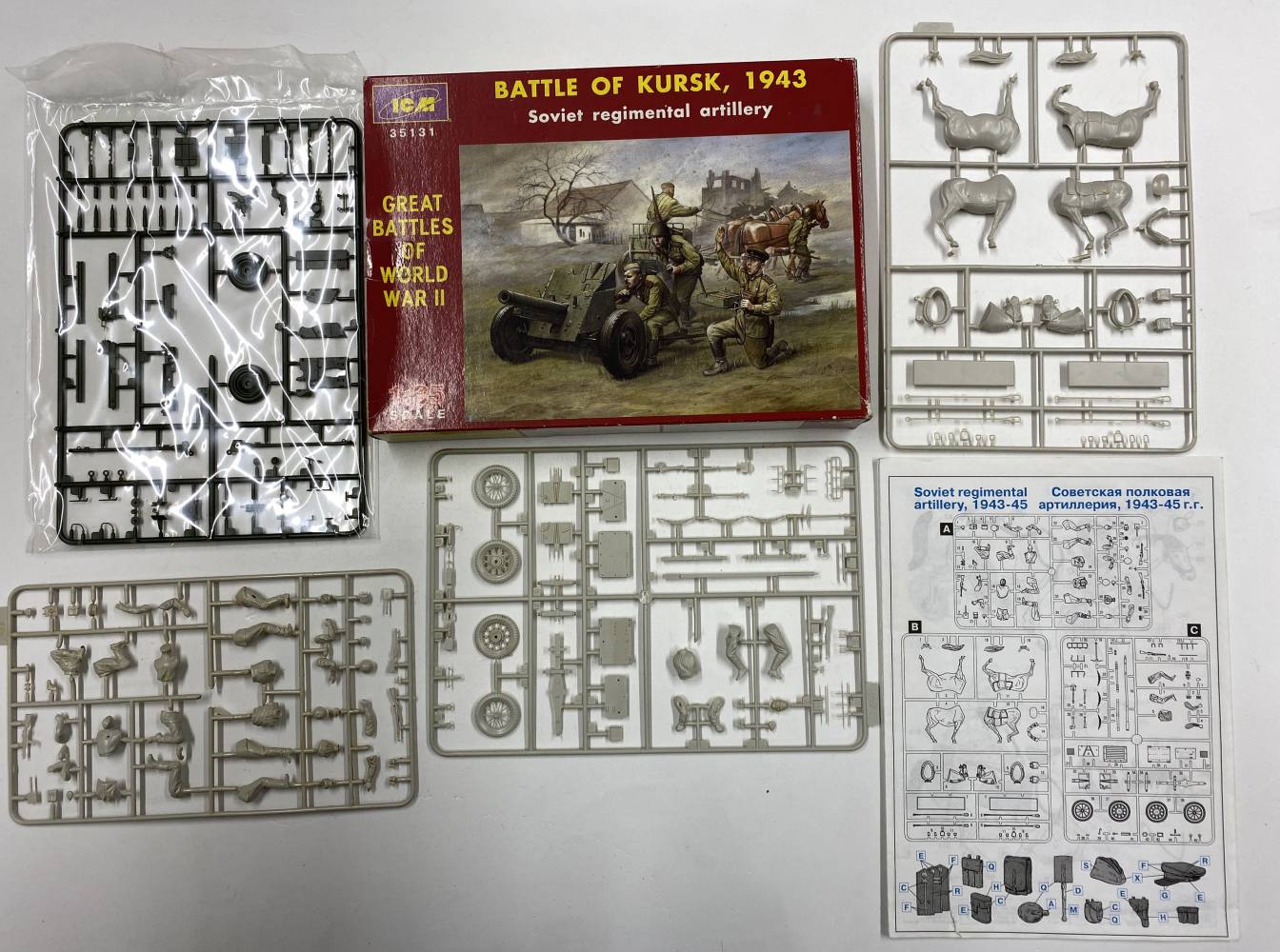 KINGKIT MODEL SCRAPYARD ICM 35131 BATTLE OF KURSK 1943 SOVIET REGIMENTAL ARTILLERY STARTED Salvage Yard