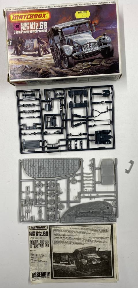 KINGKIT MODEL SCRAPYARD MATCHBOX PK-88 KRUPP PROTZ KFZ.69 3.7cm PANZERABWEHRKANONE NO DECALS Salvage Yard