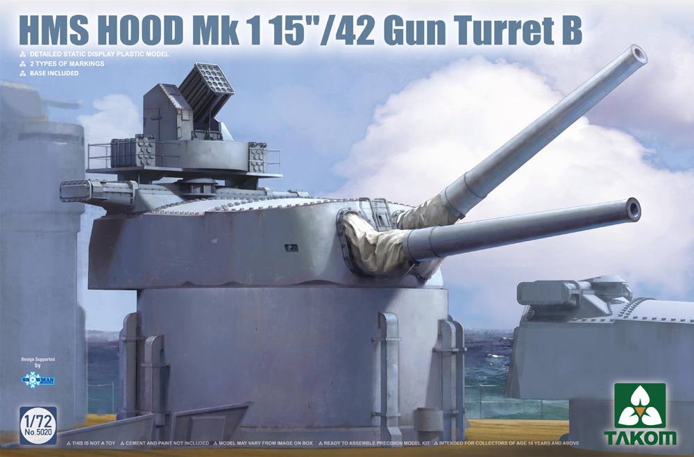 TAKOM 5020 HMS HOOD MK.I 15INCH/42 GUN TURRET B Model Ships Kits