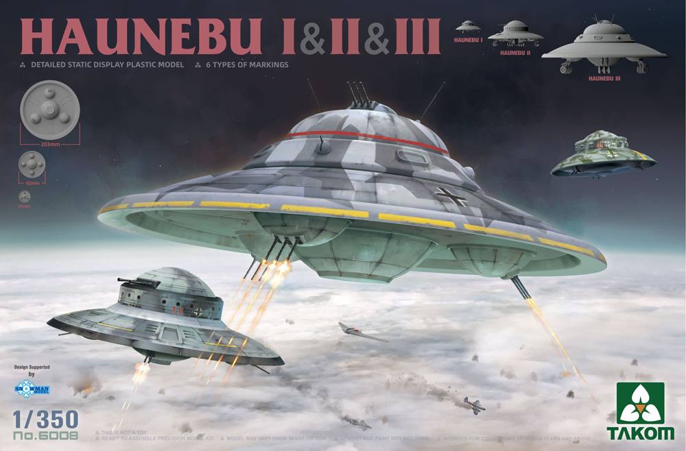 TAKOM 6008 HAUNEBU I II III Aircraft Model Kits