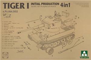 TAKOM 2197 TIGER I INITIAL PRODUCTION 4 IN 1 Military Model Kits