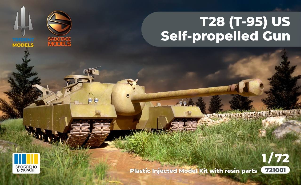 TRIDENT MODELS TRM721001 T28/T95 GMC US WWII ASSAULT TANK / SUPER-HEAVY SPG Military Model Kits
