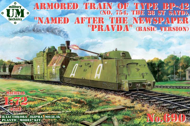 UM-MT 690 ARMOURED TRAIN OF TYPE BP-42 No.754 the 38 st SATD PRAVDA Military Model Kits