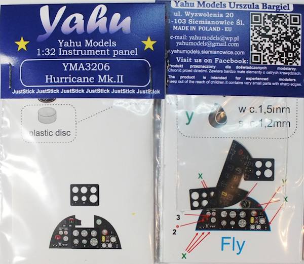 YAHU MODELS YMA3206 HURRICANE MK.II INSTRUMENT PANEL Conversion Sets