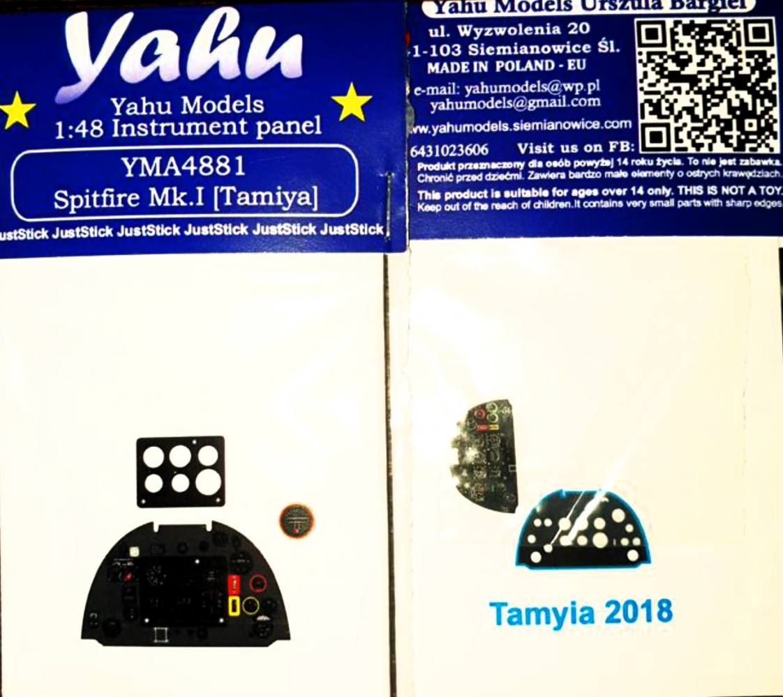 YAHU MODELS YMA4881 SPITFIRE MK.I INSTRUMENT PANEL Conversion Sets