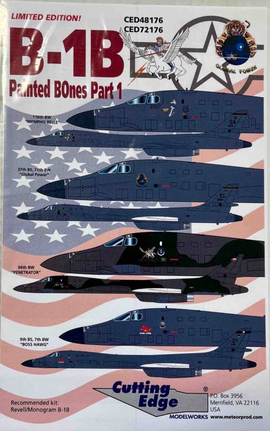 DISCOUNT DECALS 4459 CED48176 CED72176 B-1B PAINTED BONES PART 1 Discount Decals