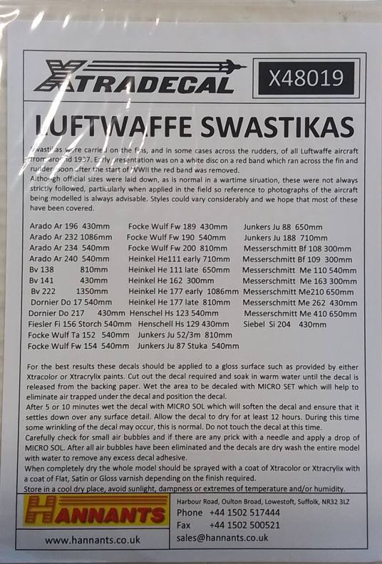 DISCOUNT DECALS 4510 X48019 LUFTWAFFE SWASTIKAS Discount Decals