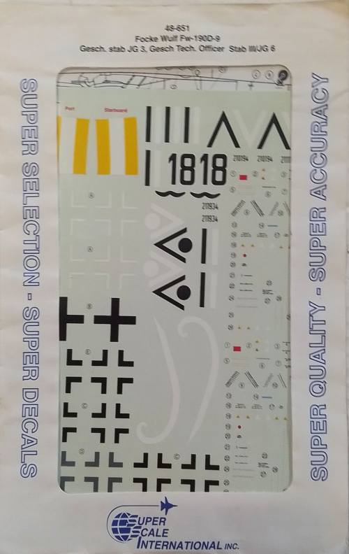 DISCOUNT DECALS 4517 SSI 48-851 FOCKE WULF FW-190D-9 Discount Decals