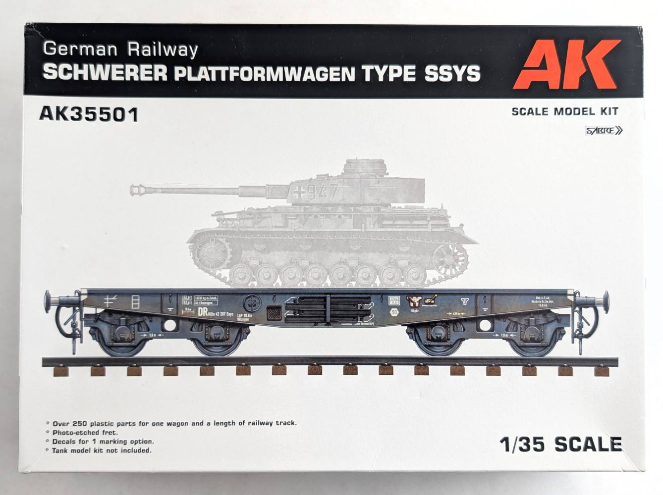 AK INTERACTIVE 35501 GERMAN RAILWAY SCHWERER PLATTFORMWAGEN TYPE SSYS Military Model Kits