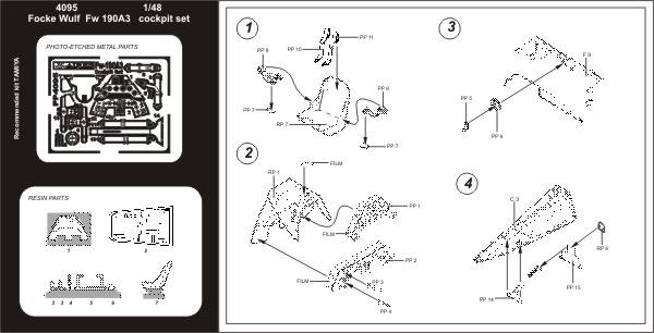 AIRES HOBBY MODELS 4095 FOCKE WULF FW 190A-3 COCKPIT SET Conversion Sets