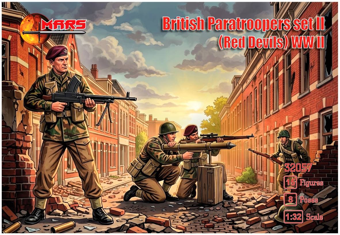 MARS 32057 BRITISH PARATROOPERS SET II RED DEVILS WWII Model Figures
