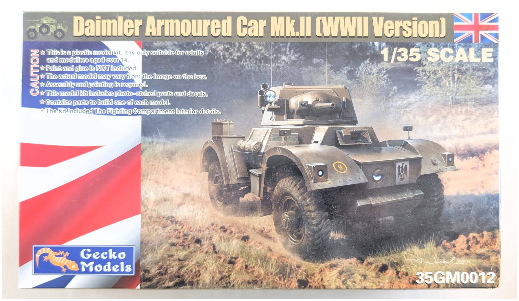 GECKO MODELS 35GM0012 DAIMLER ARMOURED CAR MK.II WWII VERSION Military Model Kits