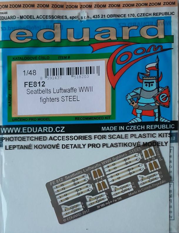 EDUARD FE812 SEATBELTS LUFTWAFFE WWII FIGHTERS STEEL Conversion Sets