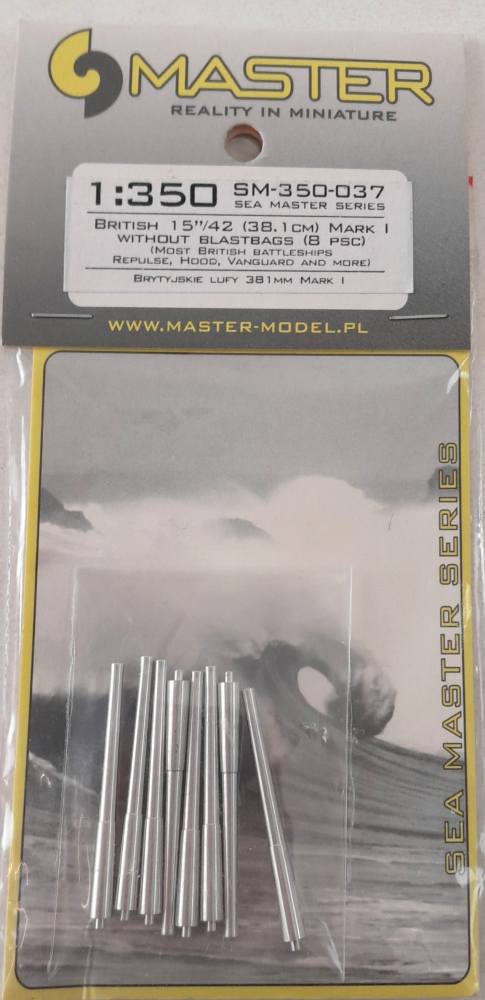 MASTERMODEL SM-350-037 BRITISH 15 /42 38.1CM MARK I WITHOUT BLASTBAGS 8 PCS Master Model Conversion Sets
