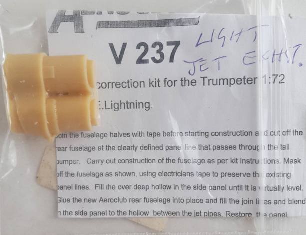 AEROCLUB V 237 CORRECTION KIT FOR THE TRUMPETER 1 72 LIGHTNING Conversion Sets
