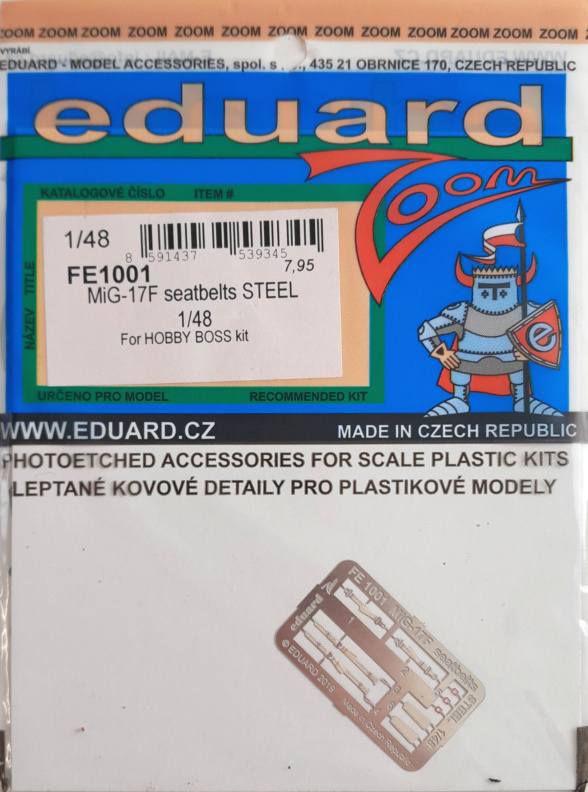 EDUARD FE1001 MIG-17F SEATBELTS STEEL Conversion Sets