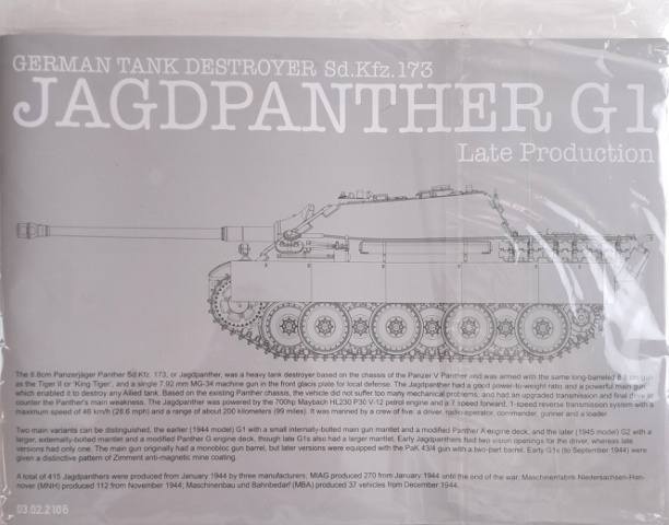 UNKNOWN MAKE 03.02.2106 JAGDPANTHER G1 LATE PRODUCTION Conversion Sets