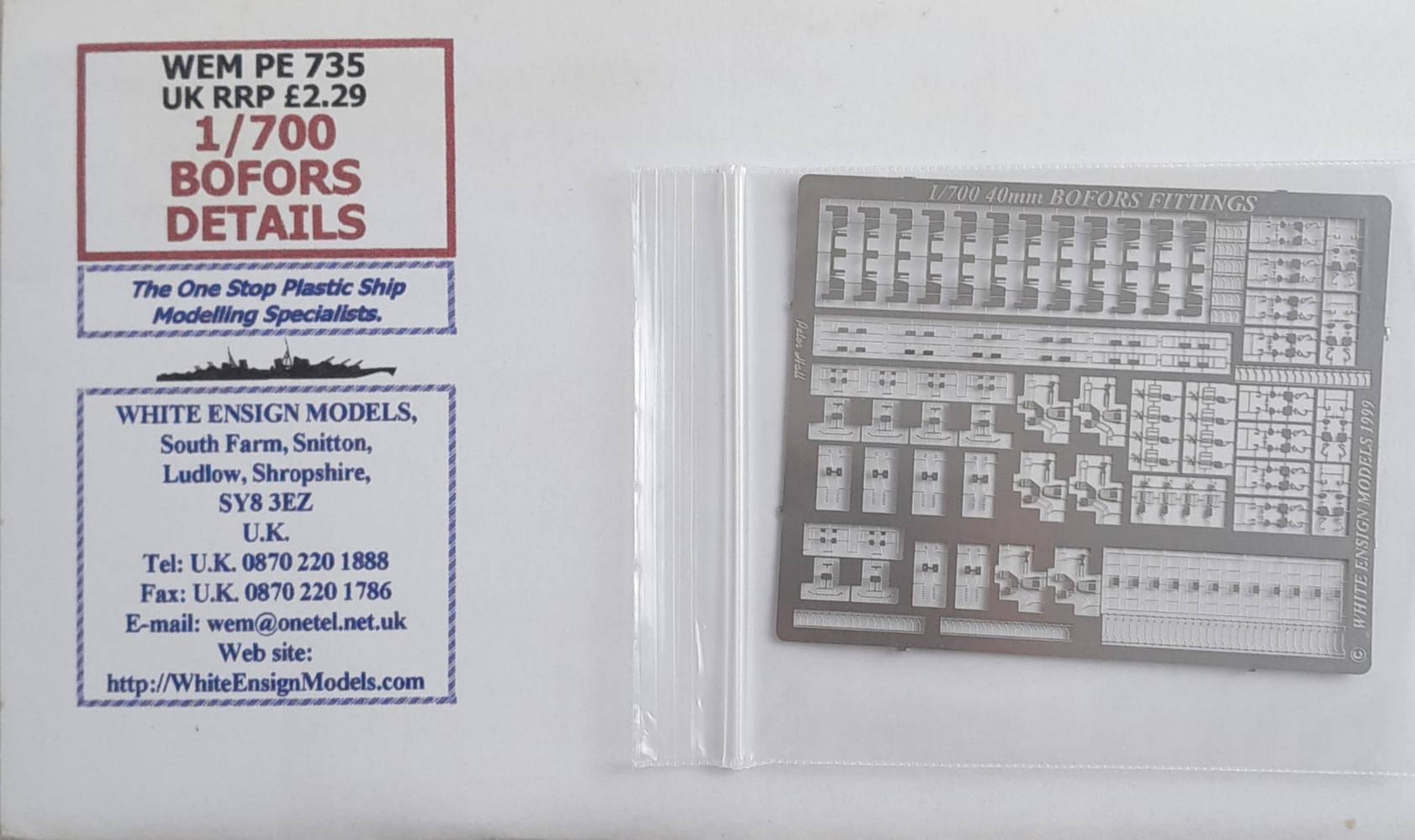 WHITE ENSIGN WEM PE 735 1/700 BOFORS DETAILS Conversion Sets