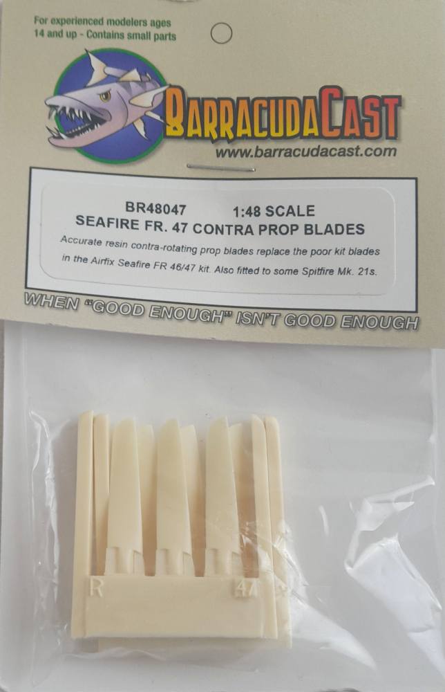 BARRACUDACAST BR48047 SEAFIRE FR. 47 CONTRA PROP BLADES Conversion Sets