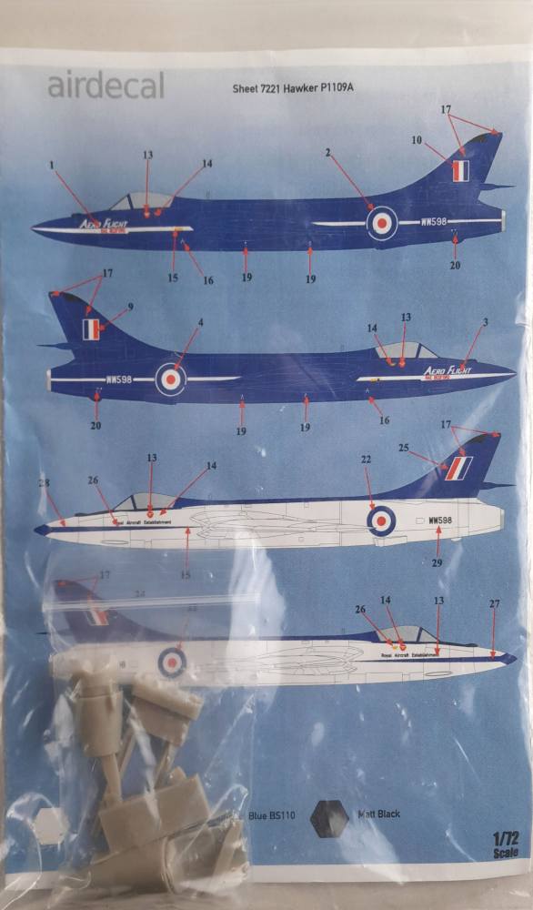 HI DECAL 7221 HAWKER P1109A Airdecal Conversion Sets