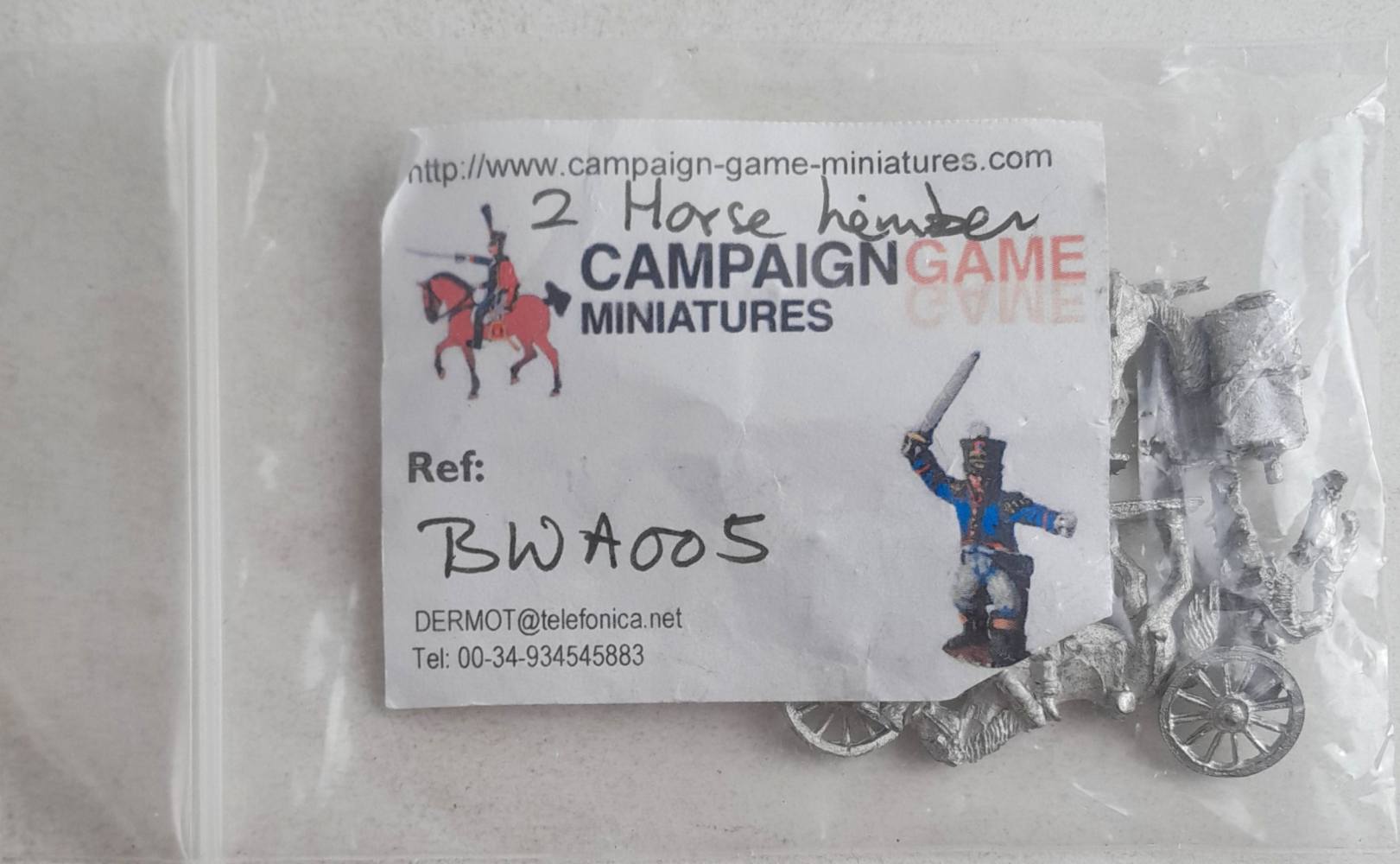 ALPINE MINIATURES BWA005 2 HORSE HINDERS Campaign Game Miniatures Conversion Sets