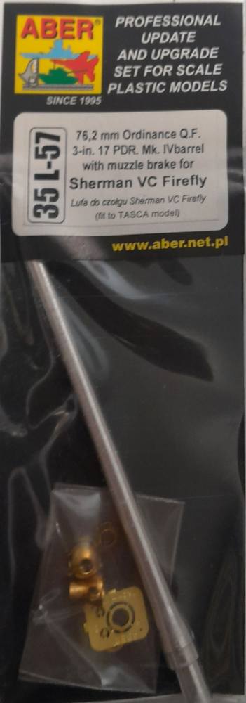ABER 35L-57 76.2 MM ORDINANCE Q.F. 3-IN. 17 PDR. MK. IVBARREL WITH MUZZLE BRAKE FOR SHERMAN VC FIREFLY Conversion Sets