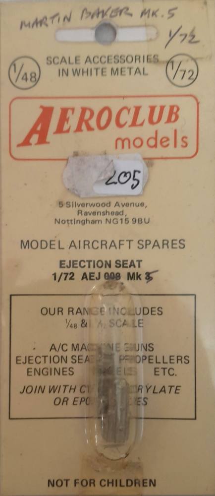 MAESTRO MODELS 1/72 AEJ 008 Mk 5 MARTIN BAKER MK.5 EJECTION SEAT Conversion Sets